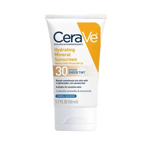 Сераве Увлажняющий минеральный солнцезащитное средство SPF 30 для лица лёгкий оттенок, оттенок: средний — изображение 1