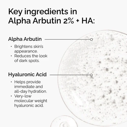 The Ordinary Alpha Arbutin 2% + HA-ის ძირითადი ინგრედიენტები