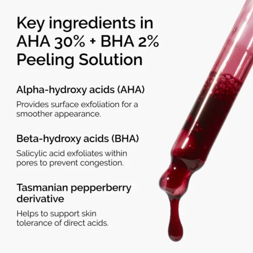 Key ingredients in The Ordinary AHA 30% + BHA 2% Peeling Solution