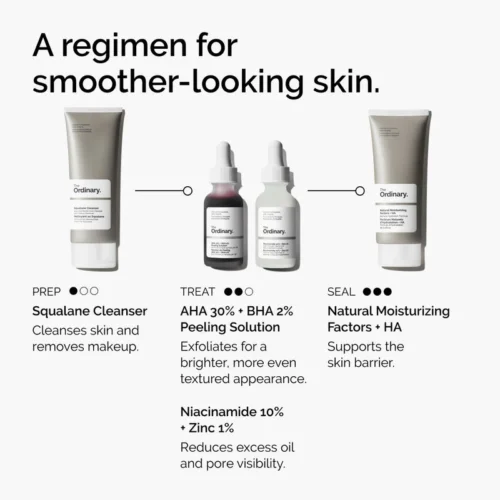 Routine with The Ordinary AHA 30% + BHA 2% Peeling Solution