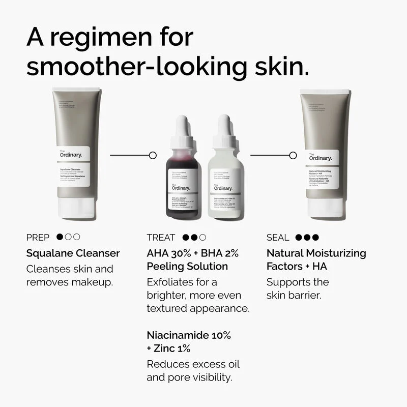 Routine with The Ordinary AHA 30% + BHA 2% Peeling Solution