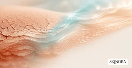Visual transition from a compromised skin barrier to hydrated skin
