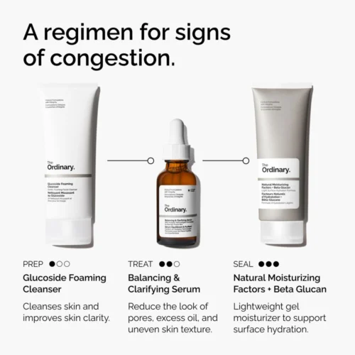 მოვლის რუტინა The Ordinary Balancing & Clarifying Serum შრატით