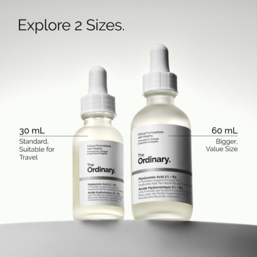 The Ordinary ჰიალურონის მჟავა 2% + B5 კერამიდებით, 30 და 60 მლ ბოთლები