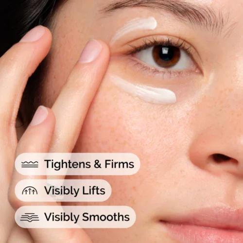 Applying The Ordinary Lacto-PDRN 4% + B9 Eye Cream around the eye