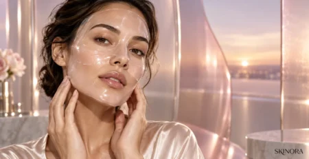 Collagen hydrogel mask editorial image by Skinora